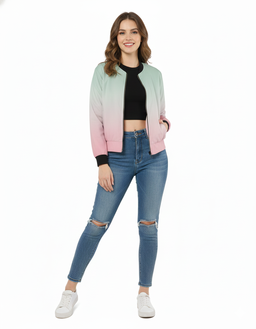 Pastel Radiance - Bomber Jacket for her