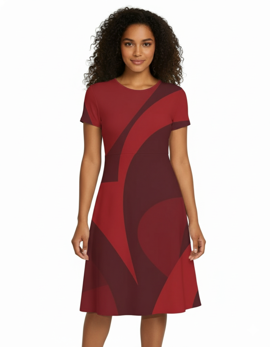 Maroon Mirage - A line Dress