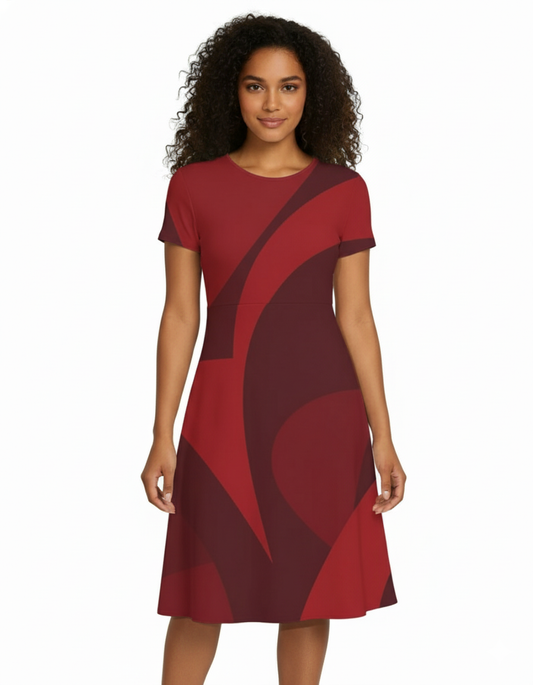 Maroon Mirage - A line Dress