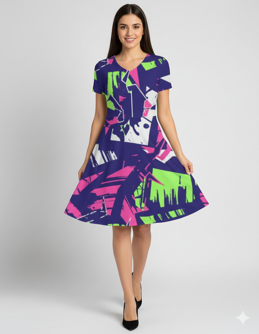 Graffiti Glam - A line Dress