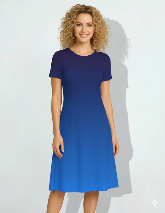 Ocean Fade - A line Dress