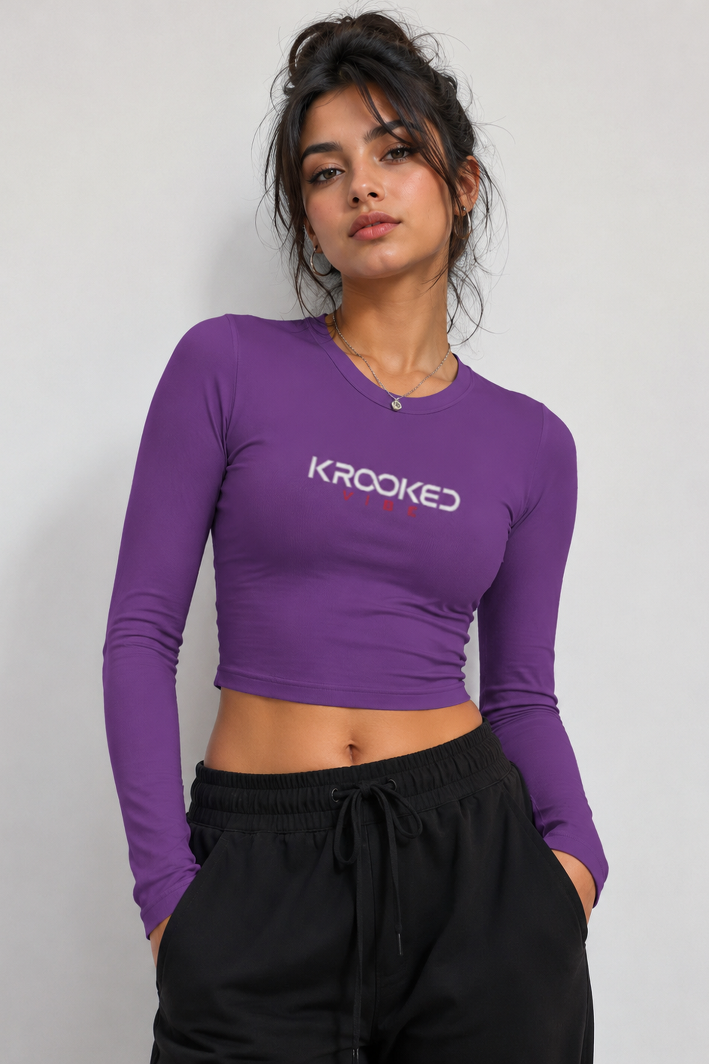 KrookedVibe - Full Sleeve Crop top