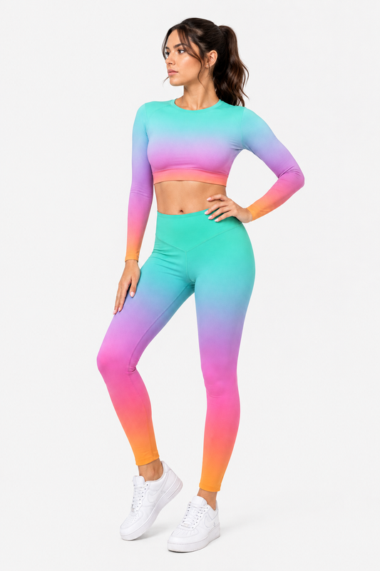 Soft Flex - Full Sleeve Crop Top & Gym Leggings