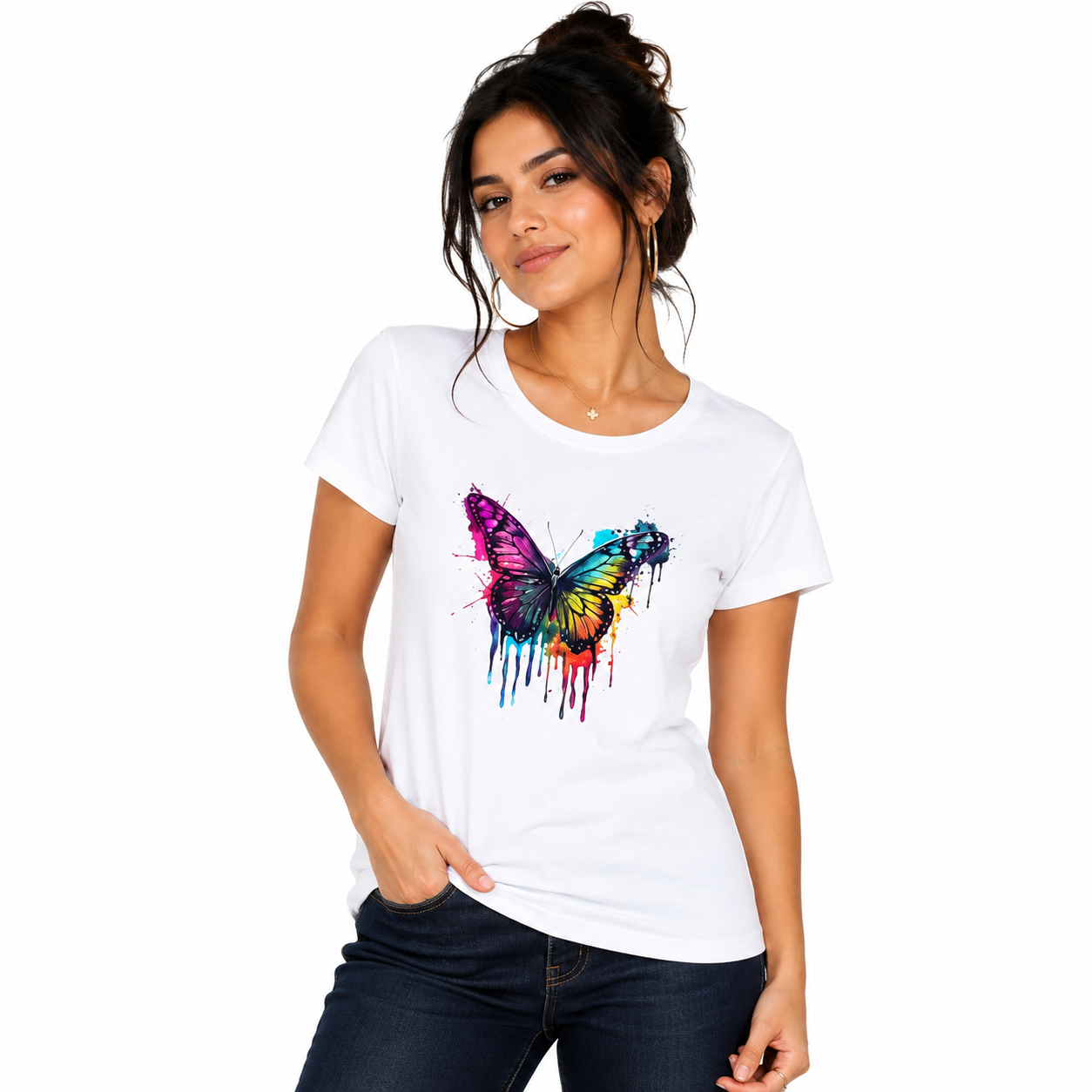 Colourful Butterfly - Tees for her