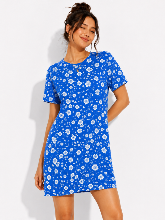 Bluebell Whisper - T-Shirt Dress | KrookedVibe