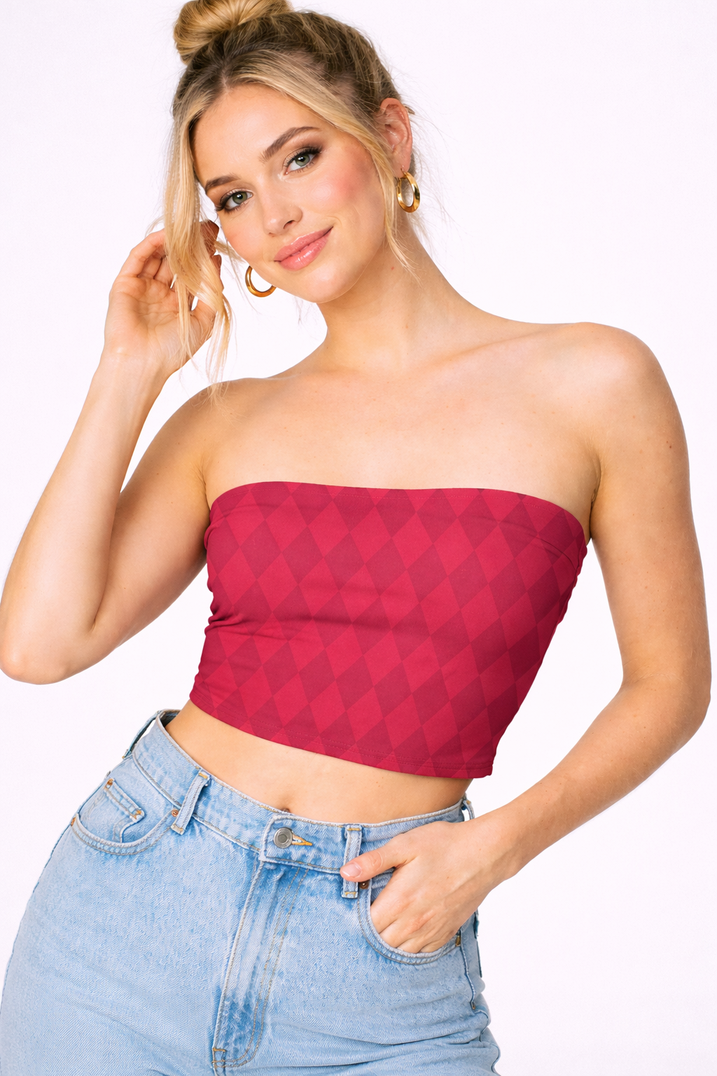 Red Checks - Tube Top | KrookedVibe