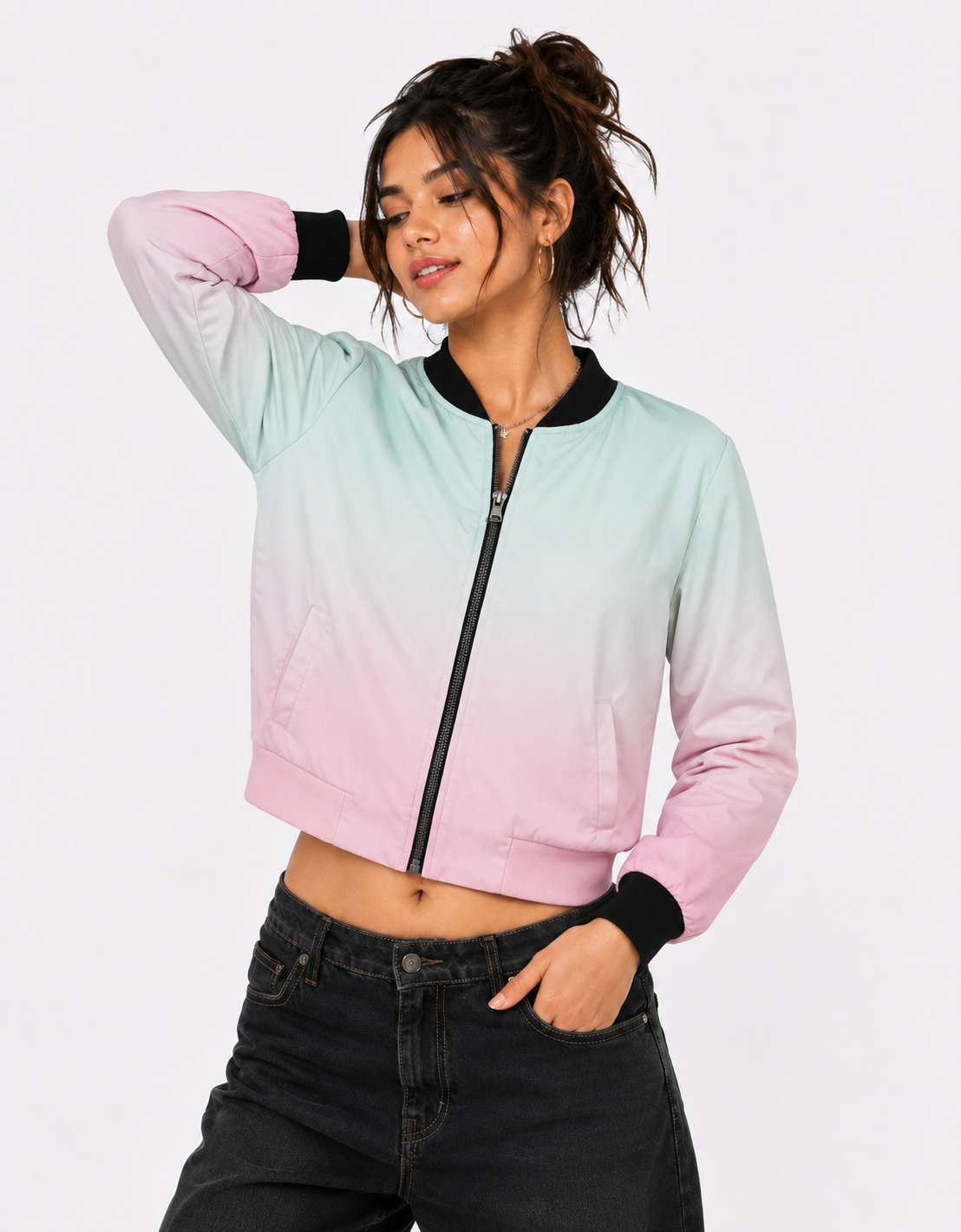Pastel Radiance - Bomber Jacket for her