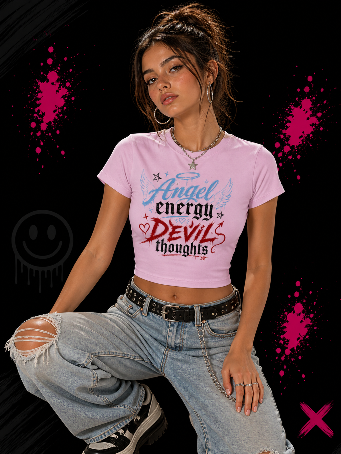 Angel's Devil - Baby Tee | KrookedVibe