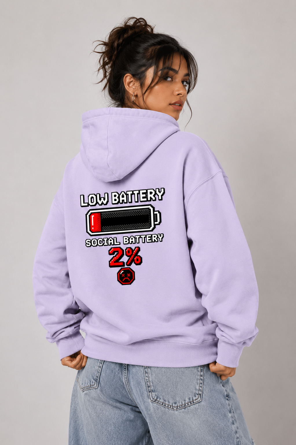 Low Social Battery - Hoodie for her