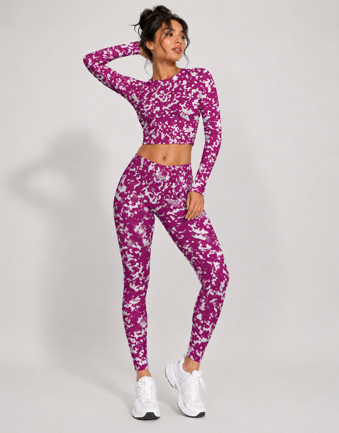 Berry Blitz  (Full Sleeve Crop top + Gym Leggings)