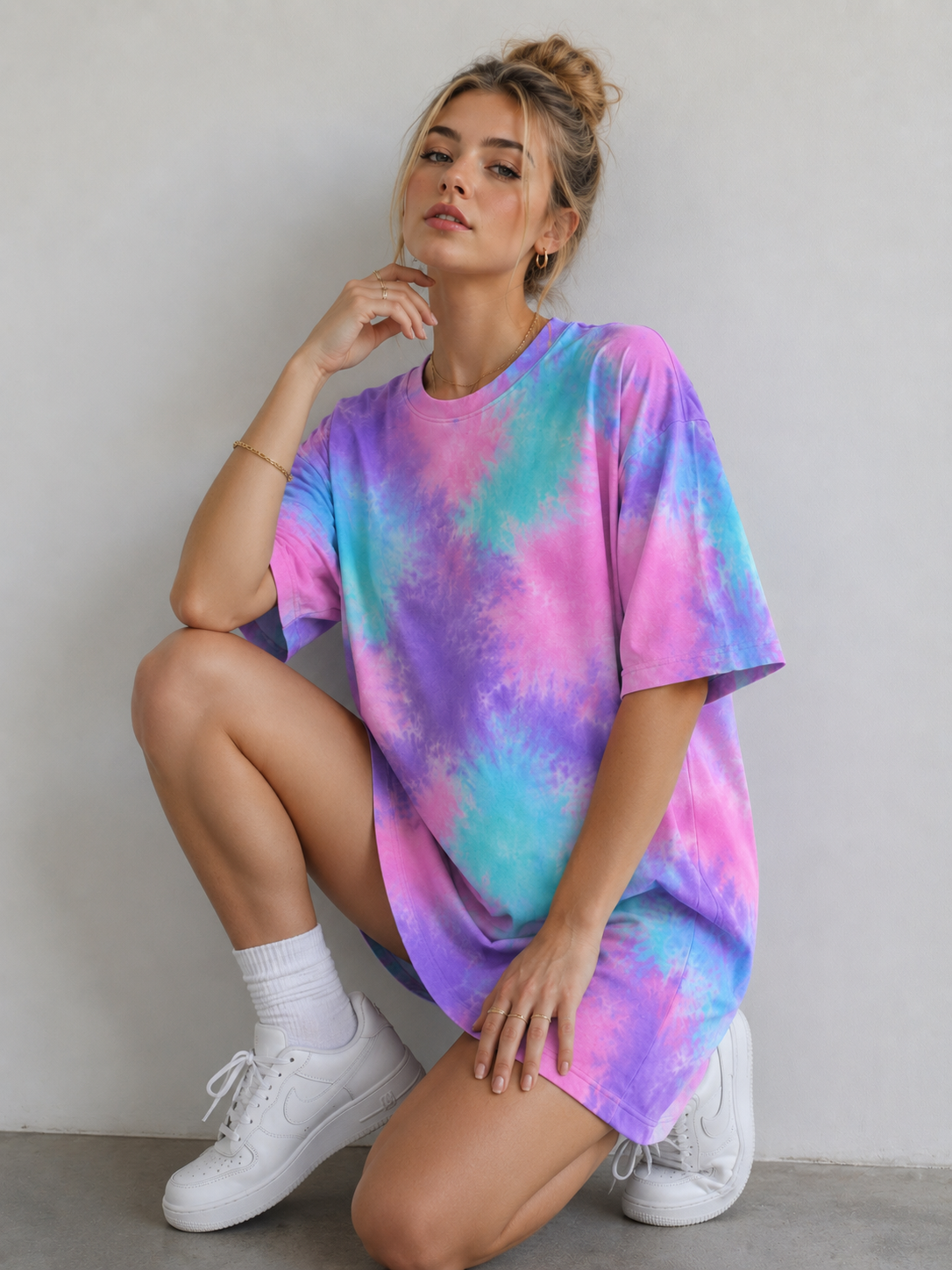 Bubblegum Sky - T-Shirt Dress | KrookedVibe