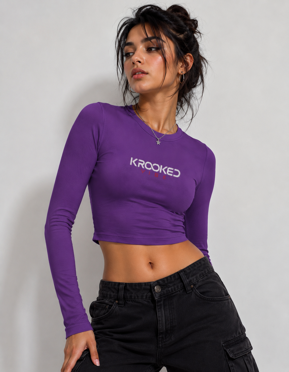 KrookedVibe - Full Sleeve Crop top