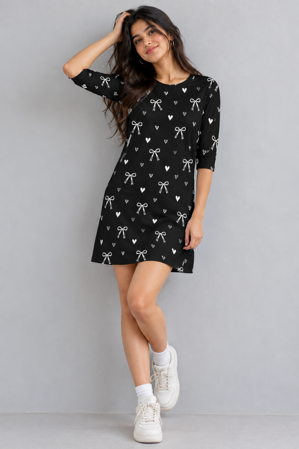 Bow Crush - T-Shirt Dress | KrookedVibe